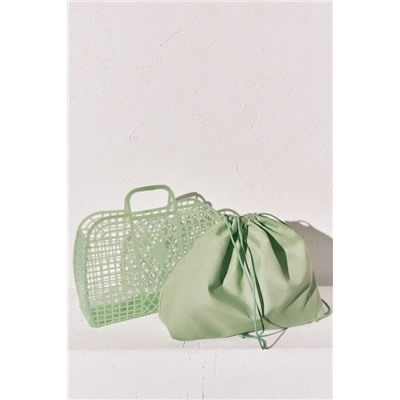 Bolso mediano jelly efecto red verde