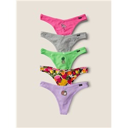 5-PACK COTTON THONG PANTY
