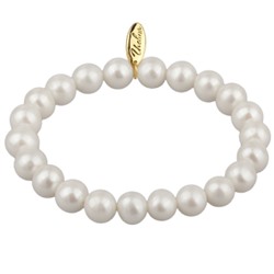 Браслет (жемчуг белый 9-10мм; покрытие золото), Есть комплект