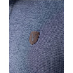 Футболка поло с воротником на пуговицах из полотна пике с меланжевым плетением с эластаном