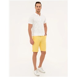Sarı Standart Fit Bermuda Şort