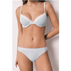 Braga clásica algodón canalé azul