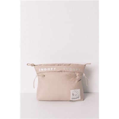 Neceser mediano acolchado beige Snoopy