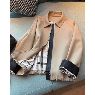 Женская элегантная изысканная куртка  с застежкой-молнией