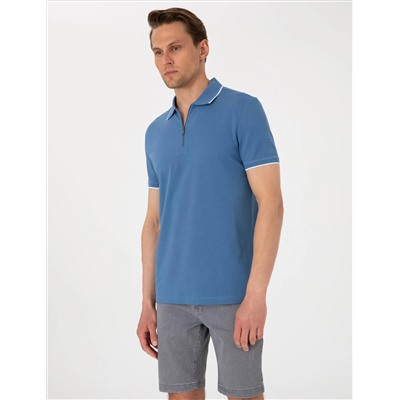 Koyu Mavi Slim Fit Polo Yaka Tişört