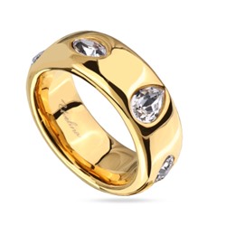 Кольцо Эйва (кристаллы SW белые; покрытие золото), Есть комплект