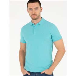 Açık Mavi Slim Fit Polo Yaka Basic Tişört