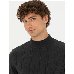 Antrasit Melanj Slim Fit Kazak