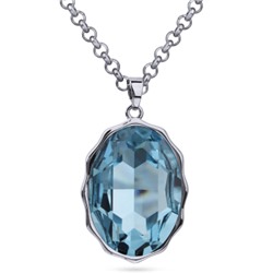 Кулон Сияние (кристаллы SW аквамарин; покрытие родий) 90-95см, Есть комплект