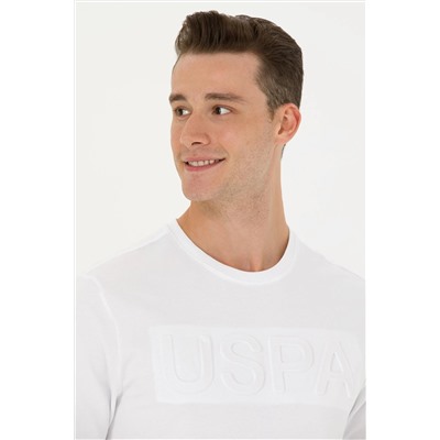 Erkek Beyaz Bisiklet Yaka Basic Sweatshirt