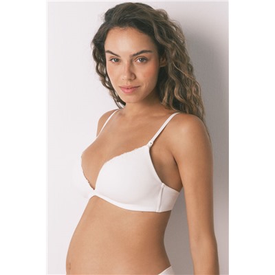 Sujetador 'maternity' CHARMING canalé blanco