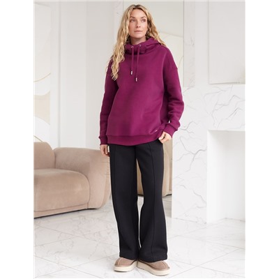 Брюки теплые прямые из футера трехнитики c начесом