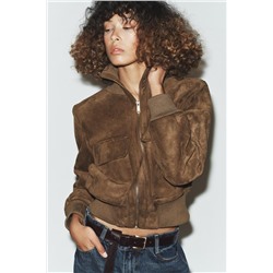 CHAQUETA BOMBER CUELLO SUBIDO RIB