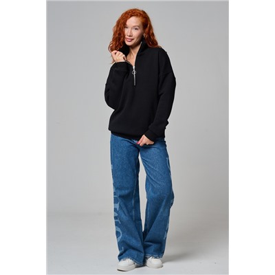 Женский свитшот на молнии оверсайз начес 14427