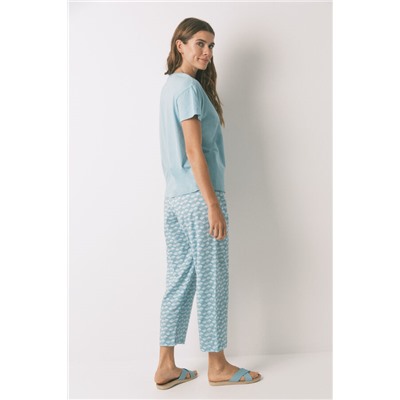 Pijama Capri 100% algodón Sebastián verde