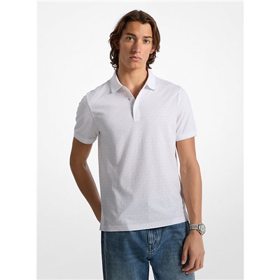 Greenwich Signature Logo Print Cotton Polo Shirt