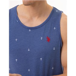 ALL OVER ANCHOR PRINT JERSEY MUSCLE TANK