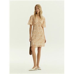 Платье мини из шифона с цветочным принтом, PL1724/voile