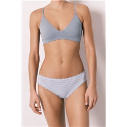 Braga clásica algodón azul estampado rayas