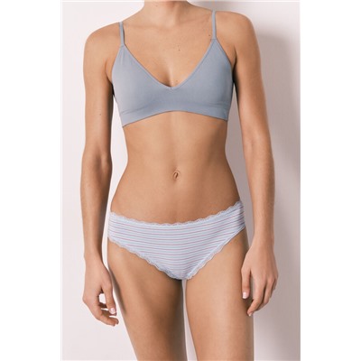 Braga clásica algodón azul estampado rayas