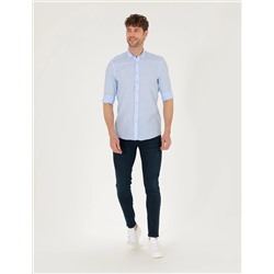 Açık Mavi Slim Fit Uzun Kollu Gömlek