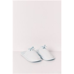 Zapatillas casa verde rayas lazo