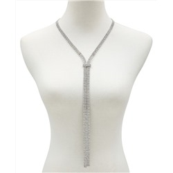 GUESS Silver-Tone Crystal Rhinestone Lariat Necklace, 20" + 2" extender