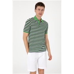 Erkek Regular Fit Polo Yaka Yeşil Tişört