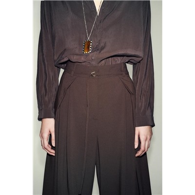 WIDE-LEG TROUSERS WITH THIN BELT