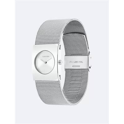 Geometric Dial Mesh Bracelet Watch