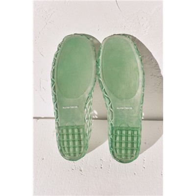 Sandalias jelly efecto red verde