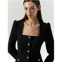 Твидовый жакет с квадратным вырезом, ML821/camadi