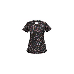 UA Life Saver Black Print Scrub Top