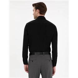 Siyah Slim Fit Uzun Kollu Basic Gömlek