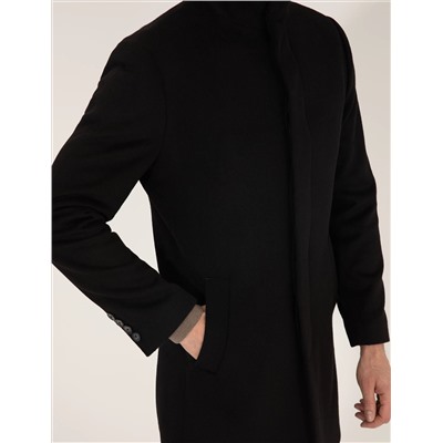 Siyah Slim Fit Palto