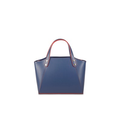 Bolso de piel Parl Azul marino y rojo