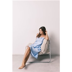 Camisón midi tirantes satén azul