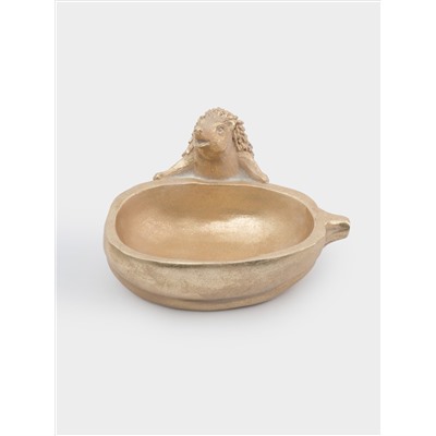 Конфетница, 20х18 см, полирезин, золотистая, Еж с тыквой, Light pumpkin