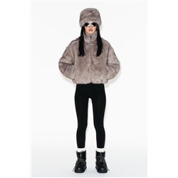 SHORT COAT WITH FAUX FUR HOOD HEIQ XREFLEX™ TECHNOLOGY SKI COLLECTION