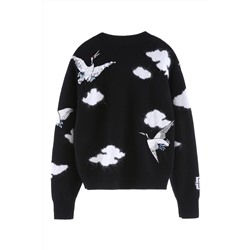 Jersey de lana y cachemir Negro y blanco