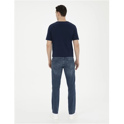 Lacivert Straight Fit Jean Pantolon