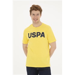 Erkek Regular Fit Bisiklet Yaka Sarı Basic Tişört