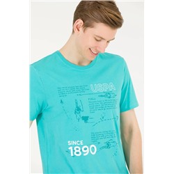 Erkek Mint Bisiklet Yaka Tişört