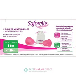 Saforelle 2 Coupes Menstruelles T2 + Pochon