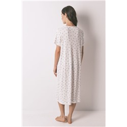 Camisón holgado midi canalé blanco Mafalda