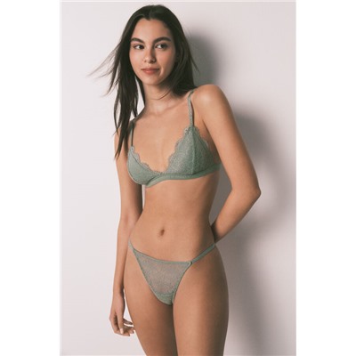 Sujetador triangular encaje verde
