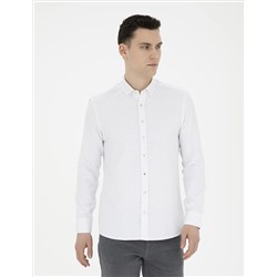 Bej Slim Fit Uzun Kollu Gömlek