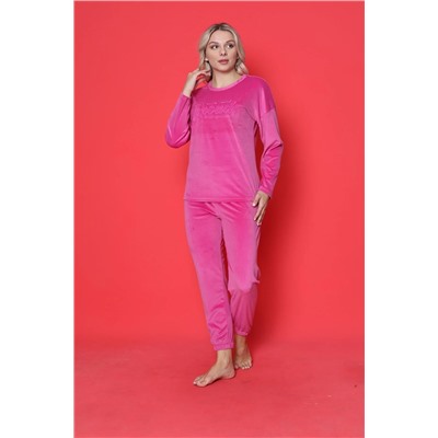 AHENGİM Woman Genç Pijama Takımı Fransız Kadife Proud Baskılı Paça Lastikli Mevsimlik W20422249 1-2-10001185