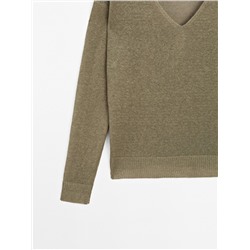 Jersey punto manga larga 100% lino