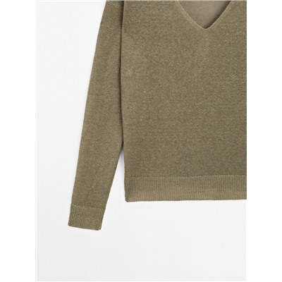 Jersey punto manga larga 100% lino